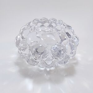 Vintage Orrefors Crystal Raspberry Votive Candle Holder Bubble Art Glass